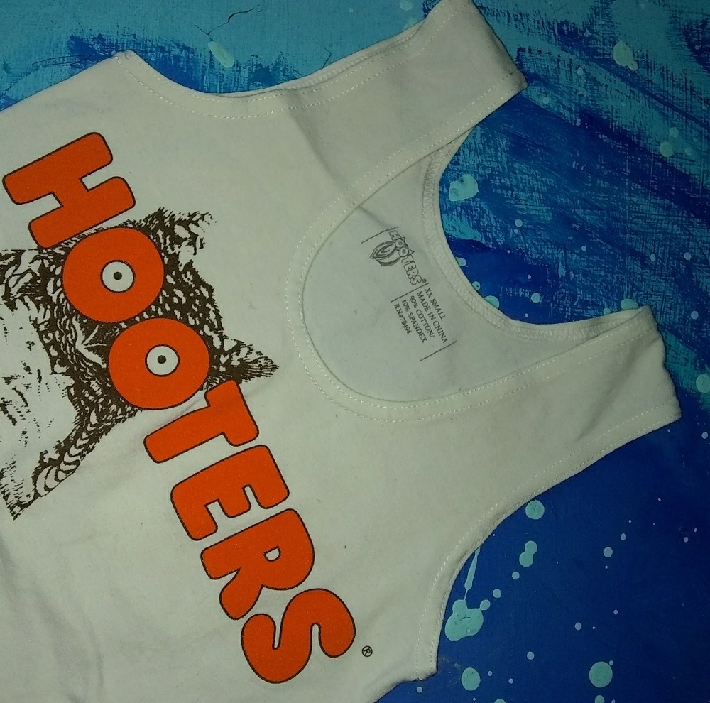 Hooters discontinued tiny white tank top